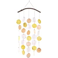 Los mejores  - HAB &amp- GUT -WCKU003A- Carrillón de Viento Amarillo-Naranja-Blanco- nácar- 66 cm- atrapasueños- Adorno- mòvil Artesanal…